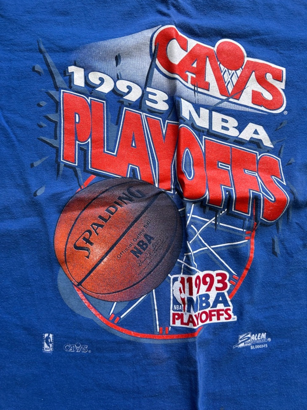 Vintage Cleveland Cavaliers Cavs 1993 NBA Playoffs Blue T‑Shirt - Picture 2 of 6